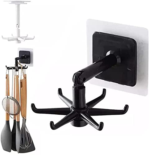 Wall Mounting 360 Degree Kitchen Rotating Hook with Sticker