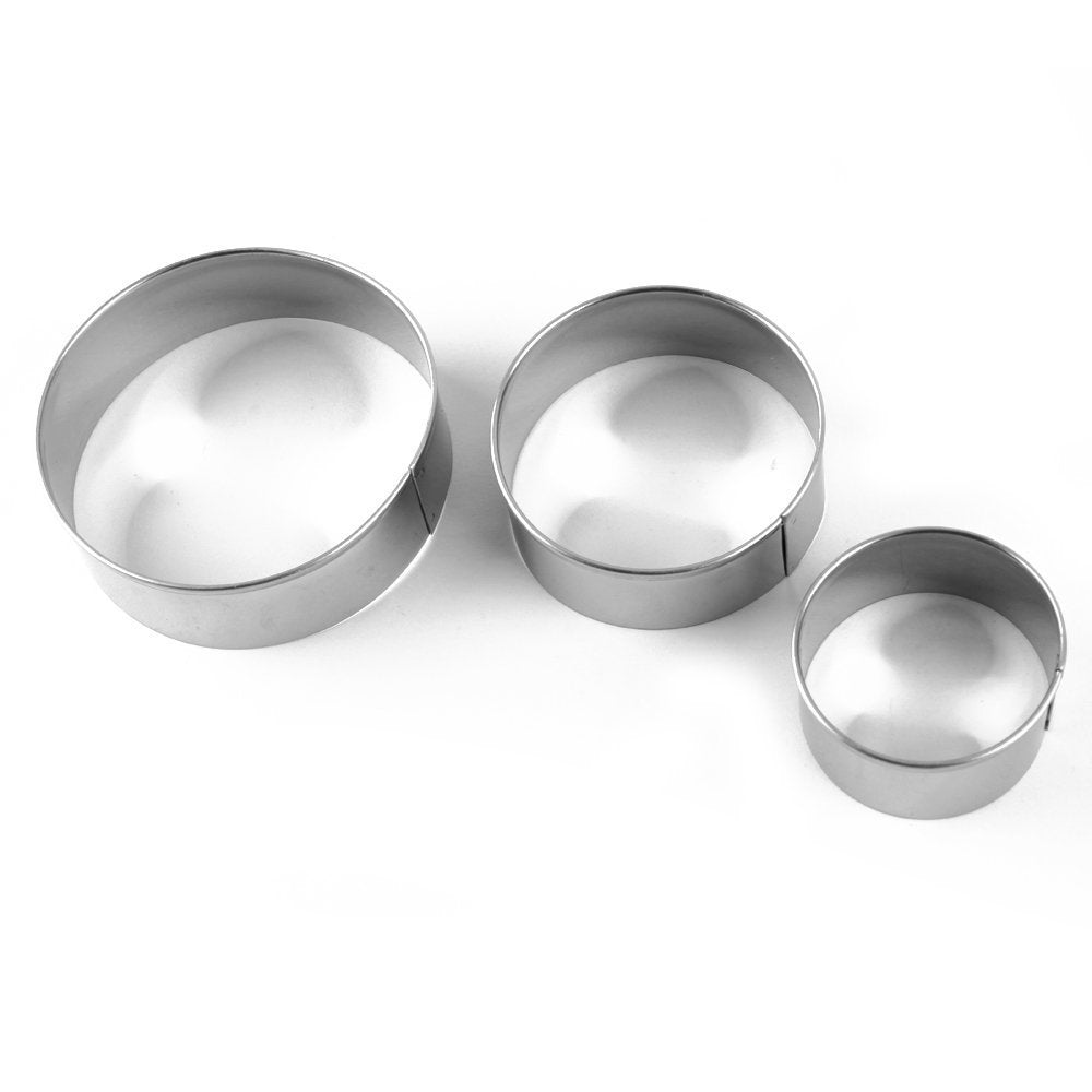 Stainless Steel Cookie Cutter with 4 Shape 3 Sizes Heart Round Star and Flower, 12 Pieces