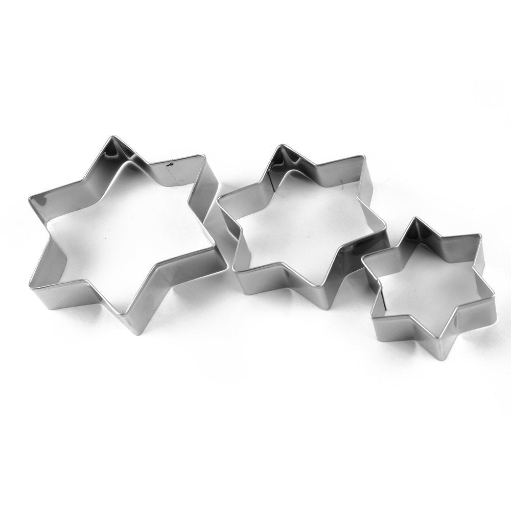 Stainless Steel Cookie Cutter with 4 Shape 3 Sizes Heart Round Star and Flower, 12 Pieces