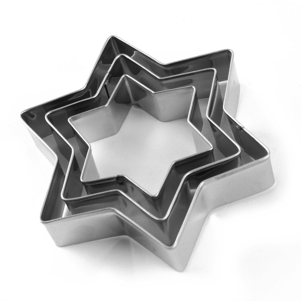 Stainless Steel Cookie Cutter with 4 Shape 3 Sizes Heart Round Star and Flower, 12 Pieces