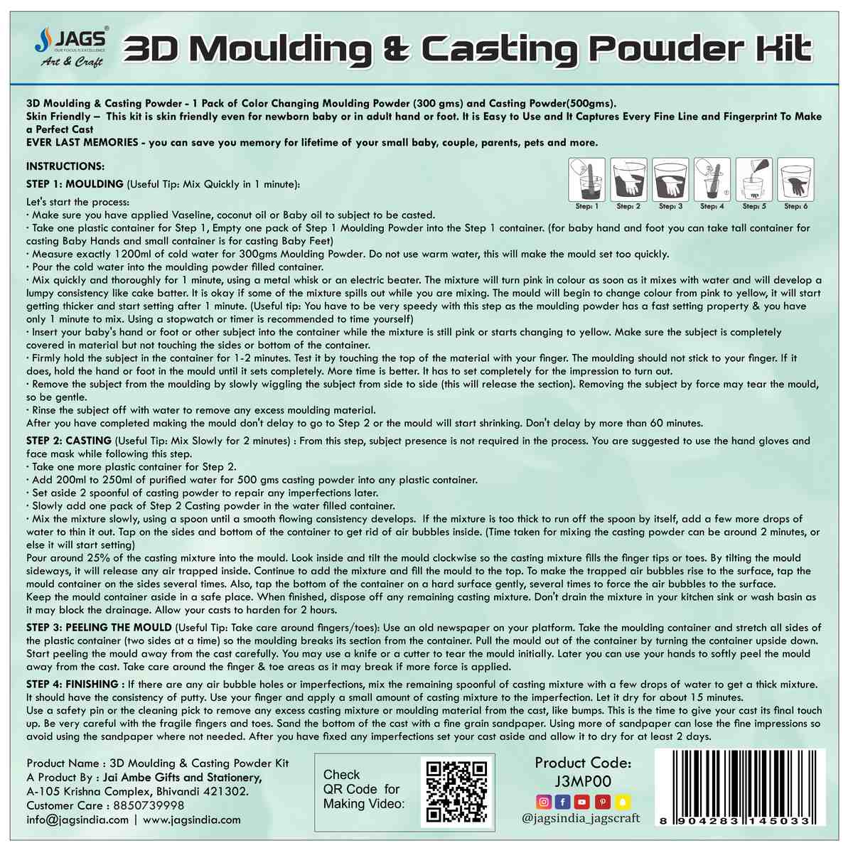 3D Moulding Powder Molding and Casting Powder for Baby and Kids
