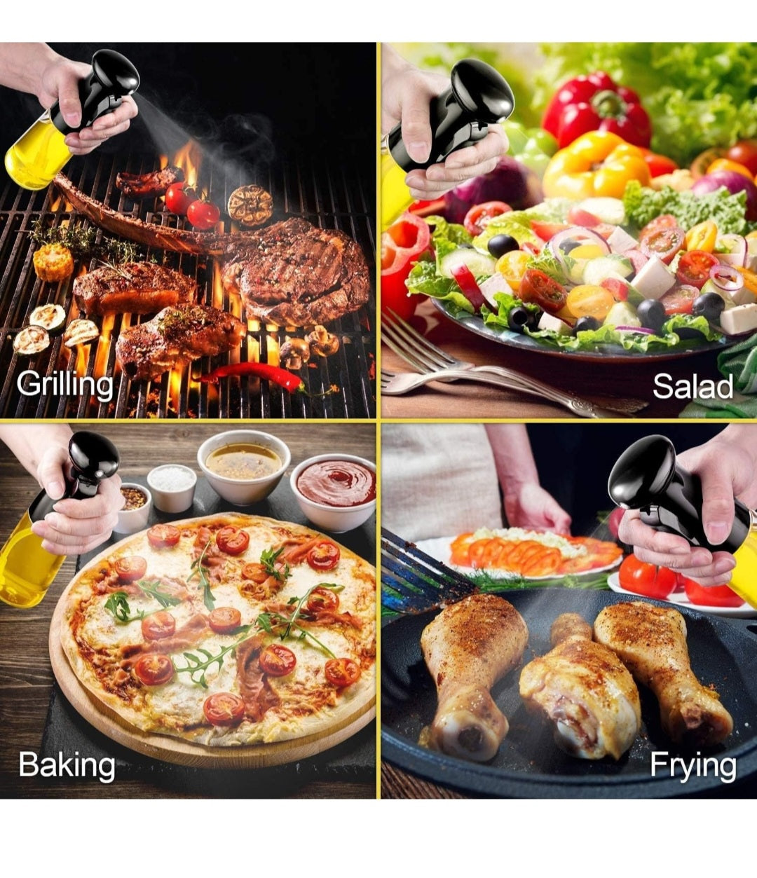 Oil Sprayer for Cooking, 210ml Glass Oil Dispenser Bottle Spray Mister, Refillable Food Grade Oil Vinegar Spritzer Sprayer Bottles for Kitchen.