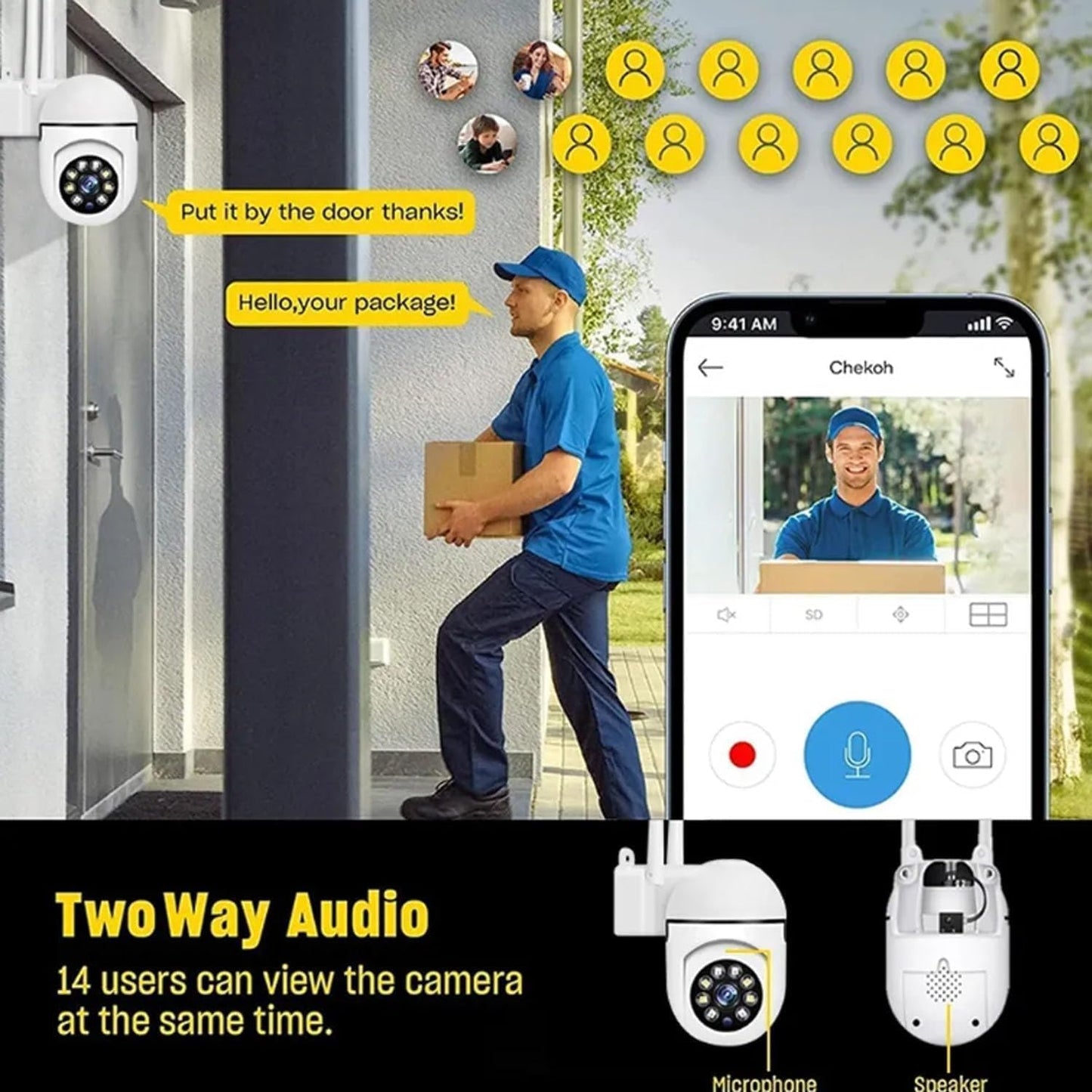 1080p V380 Pro App 360 Degree Watch Live Streaming | Smart Wi-fi Wireless CCTV Security Camera Light Vision, Remote Indoor Mini Dome