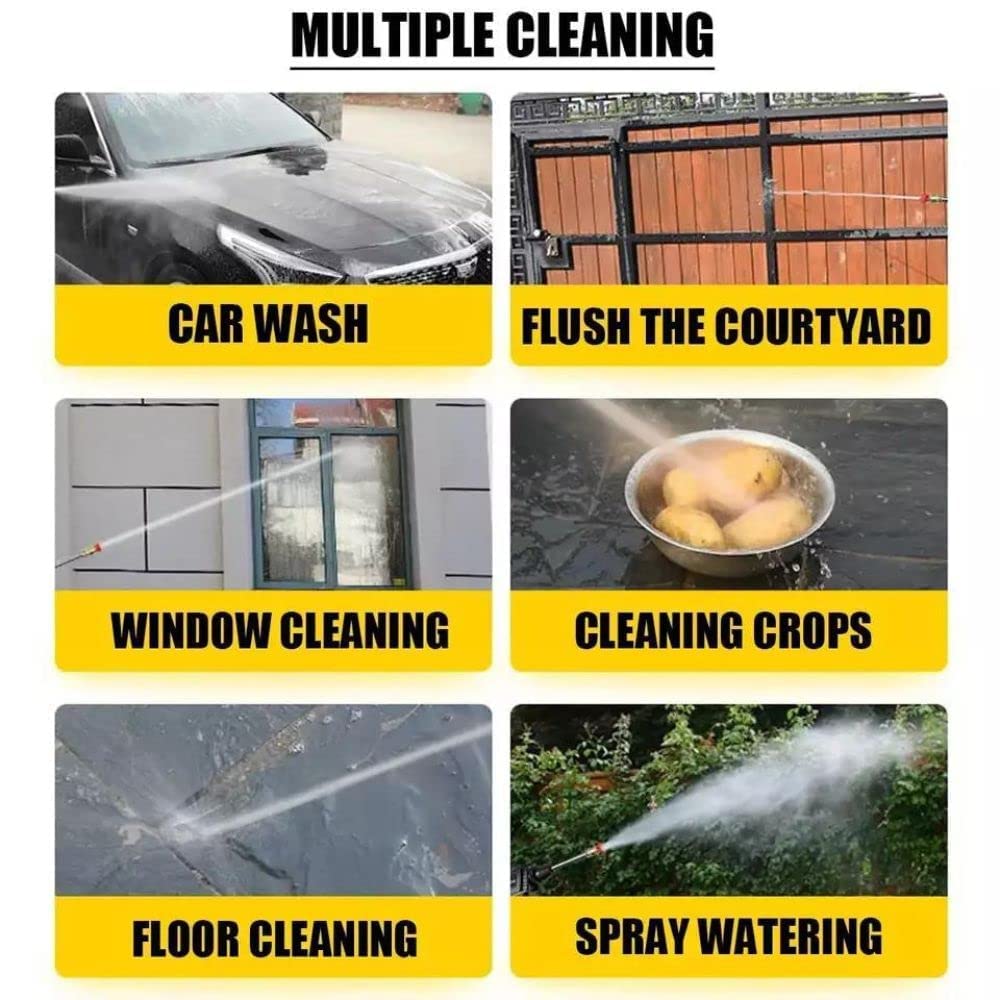 Double 48V Portable Pressure Washer with Rechargeable Battery12000mah Cordless Pressure Washer Gun Cordless Power Washer Gun | Handheld Pressure Washer for Car Floor Cleaning Car Washer Gun (Double Battery)