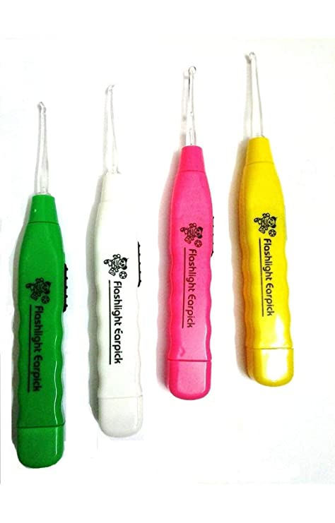 LED Flashlight Earpick for Ear wax remover and cleaner, Ear cleaning tools for kids and adults (Pack of-2, Multicolor)