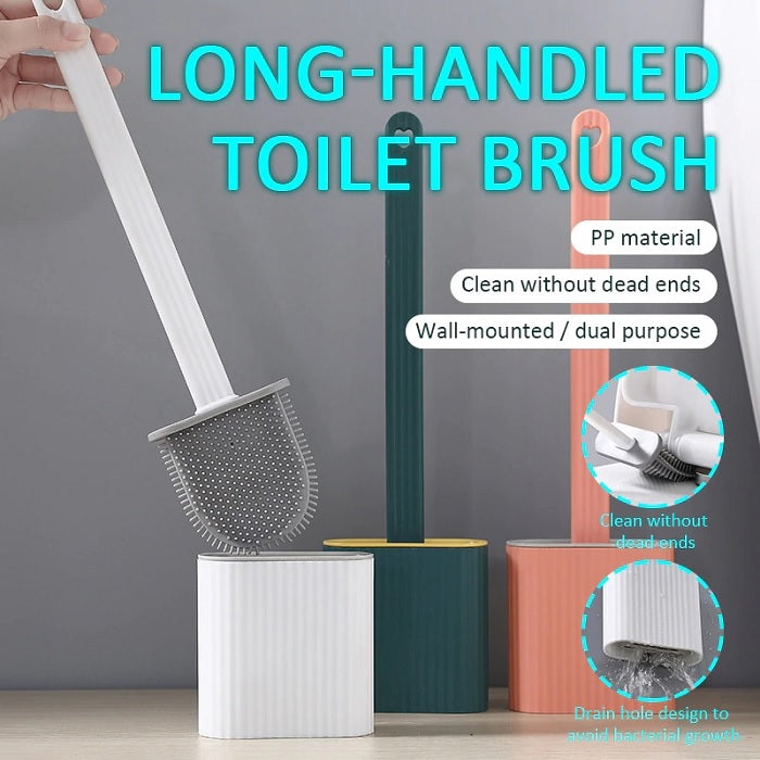 Silicon Toilet Brush with Slim Holder Flex Toilet Brush