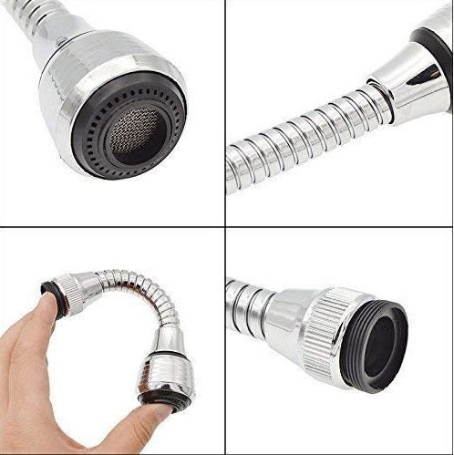 Turbo Flex 360 Degree Flexible 6 Inch Sprayer Extension Jet Stream/Water Saving Faucet