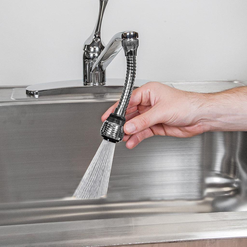 Turbo Flex 360 Degree Flexible 6 Inch Sprayer Extension Jet Stream/Water Saving Faucet