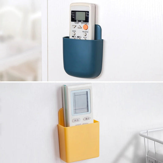 Pack of 2 Wall Mounted Mobile or Remote Holder Stand (Random Colors)