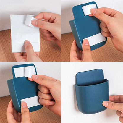 Pack of 2 Wall Mounted Mobile or Remote Holder Stand (Random Colors)
