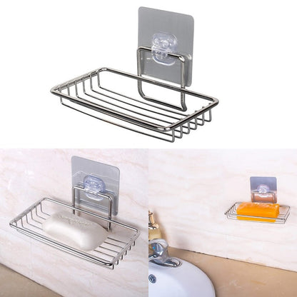 Magic Sticker Stainless Steel Soap Holder (Pack of 2)