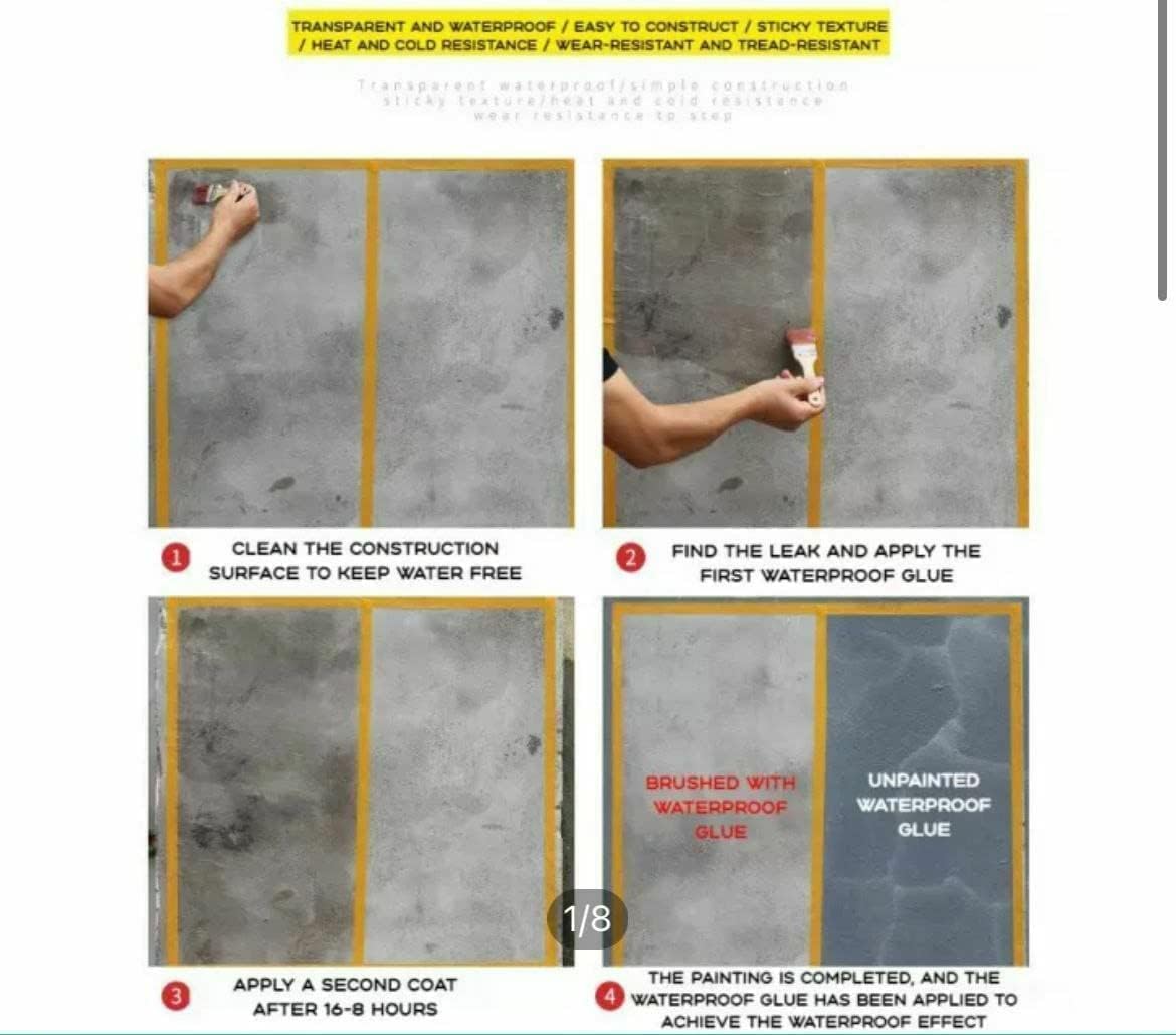 Transparent Waterproof Glue for Roof Leakage Crack Seal Glue 300gm, Crack Seal Agent Roof Water Leakage Solution Transparent Glue Waterproofing (A1 300G)