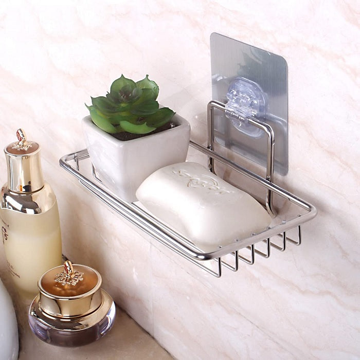 Magic Sticker Stainless Steel Soap Holder (Pack of 2)
