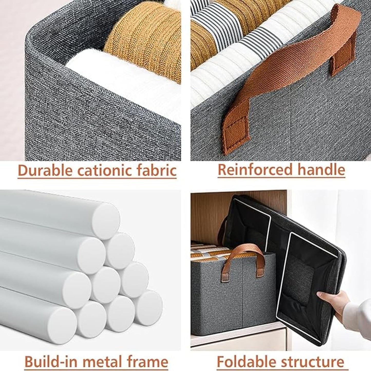 1pcs Store Wardrobe Organizer For Clothes With Metal Fram Foldable Storage Box