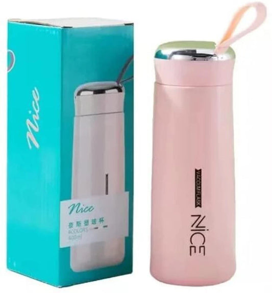 Pack of 2 Nice Water Bottle/Glass Water Bottle for Hot and Cold Drinks/Leak Proof & Durable/Glass Inner Liner with Silicone Plastic Shell Bottles
