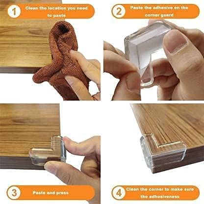 Table Corner Protection L Shape Angle 4 Pcs Pack