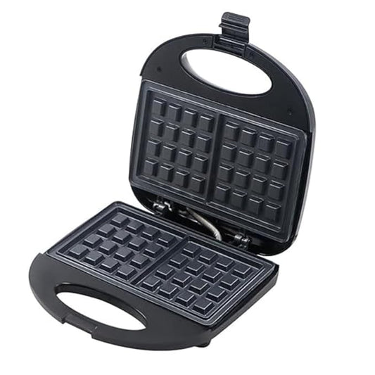 Lifelong Waffle Maker Machine for Home/750W Mini Waffle Cone Maker with Non Stick Coating and Cool Touch Handle/2 Belgian Waffles in Minutes(Black - LL105W)