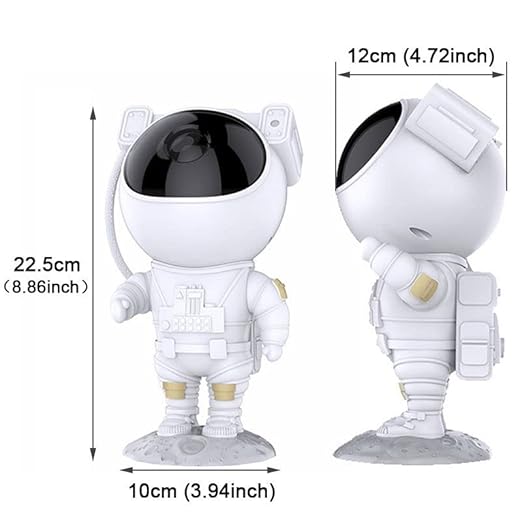 Astronaut Galaxy Projector Night Light  with Remote Control Timer 360° Adjustable Kids Astronaut Led Lamp for Baby Adults Bedroom, Gaming Room, Home Party, Plastic, Multicolour