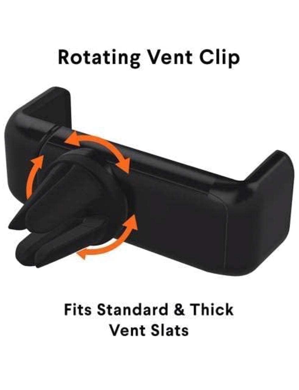 Car AC Vent Universal Dashboard Mobile Holder with 360 Rotating Mount for Better Navigation and Performing Smartphone Tasks (Black)