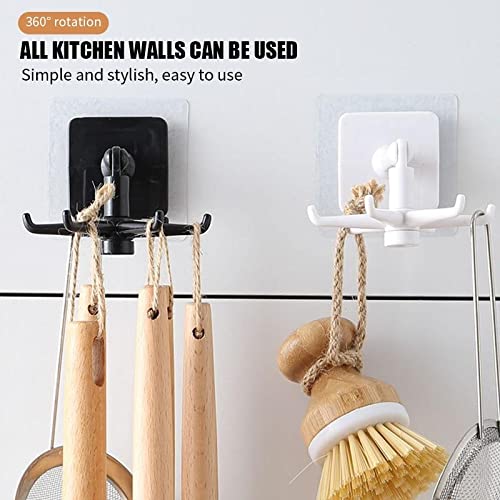 Wall Mounting 360 Degree Kitchen Rotating Hook with Sticker