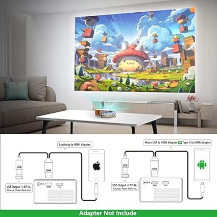 LED projector with remote controller
