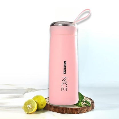 Pack of 2 Nice Water Bottle/Glass Water Bottle for Hot and Cold Drinks/Leak Proof & Durable/Glass Inner Liner with Silicone Plastic Shell Bottles