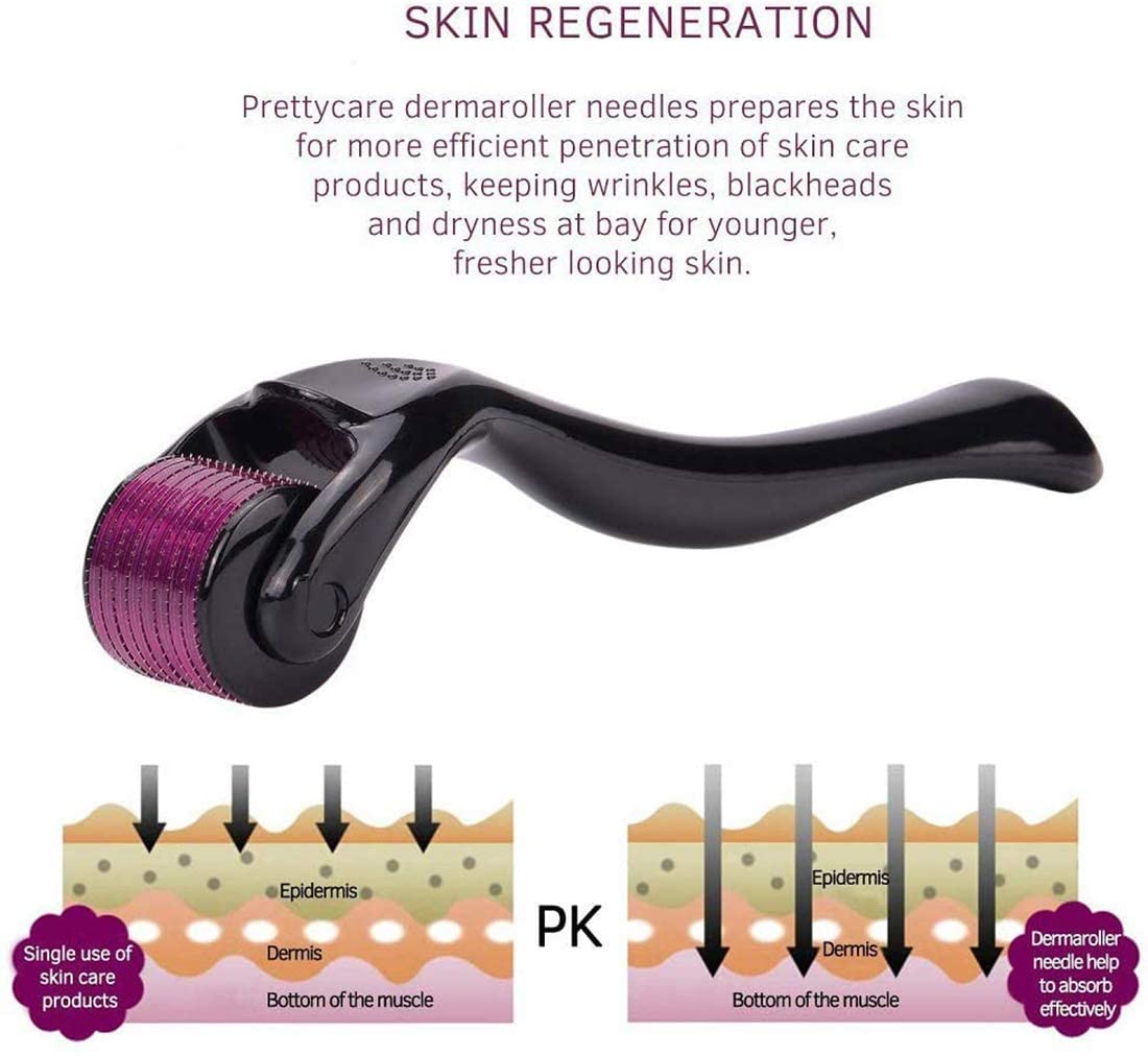 Derma Roller with Titanium Alloy Micro Needles 0.5mm, Safe & Effective Reduces Hair Fall Suitable for Beard Also | Stimulates Hair Follicles | Easy to Use (Pack of 1)