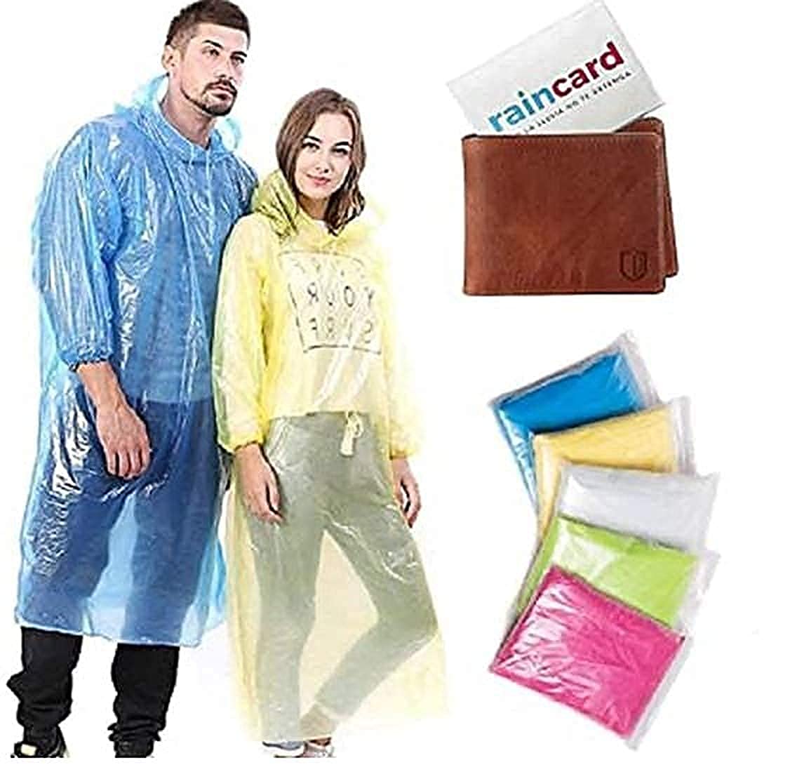 Disposable Pocket Size Easy to Carry Rain Coat- Pack of 3