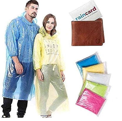 Disposable Pocket Size Easy to Carry Rain Coat- Pack of 3