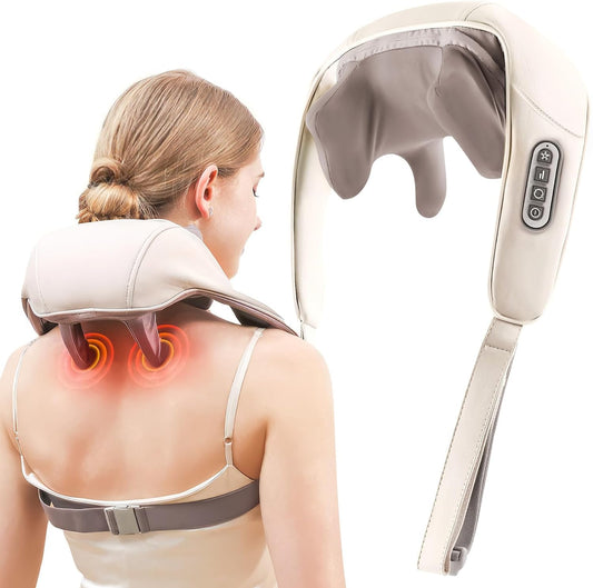 Massagers For Neck&Shoulder With Heat, Neck Massager, Shiatsu Neck&Back Massager With Heat Electric Shoulder Massagers, Deep 5D Kneading Simulated Manual Massage