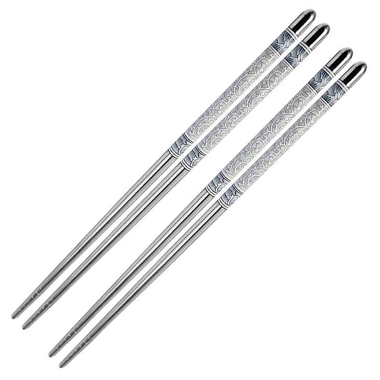 Stainless Steel Chopsticks 2 Pairs Pack- Random Design