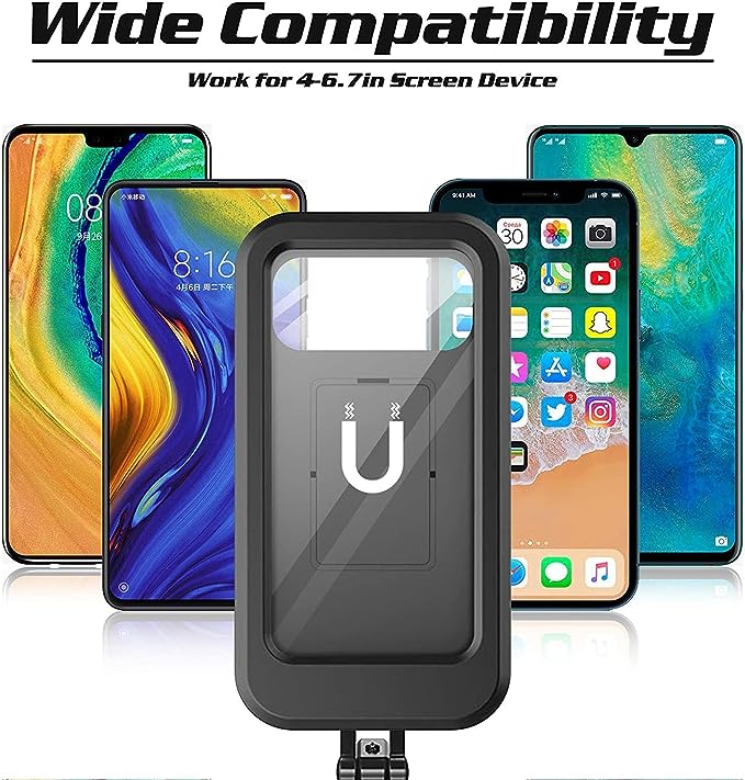 Premium Waterproof Bike Phone Holder 360° Rotation Motorcycle Waterproof Phone Case Universal Bicycle Handlebar Phone Mount with Sensitive Touch Screen for All Smartphone