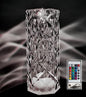 Rose Diamond Table Lamp USB Rechargeable Touch Bedside Lamp Night Light with Remote Control