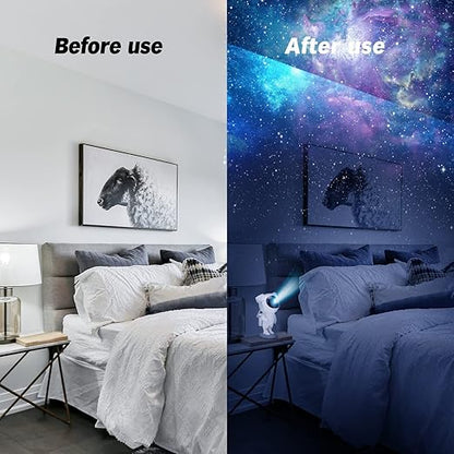 Astronaut Galaxy Projector Night Light  with Remote Control Timer 360° Adjustable Kids Astronaut Led Lamp for Baby Adults Bedroom, Gaming Room, Home Party, Plastic, Multicolour
