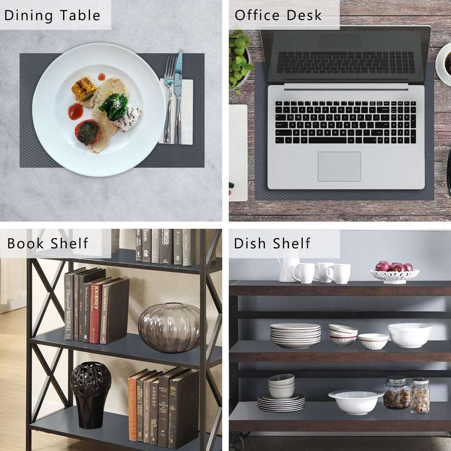 Multipurpose Textured Strong Anti-Slip EVA Mat (45X300 cm, Grey Color)