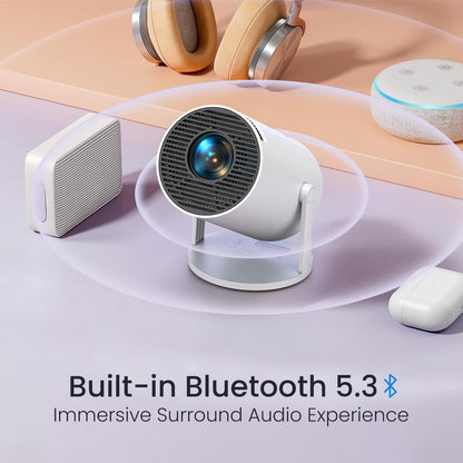 Home 4K & 1080p Support, 270° Rotatable Projector 4000L Android 11 WiFi Bluetooth YouTube PrimeVideo Hotstar Netflix Apps, 720p Native, 150" Max Display