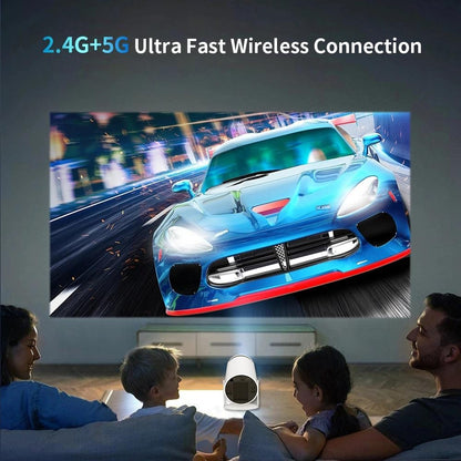 Home 4K & 1080p Support, 270° Rotatable Projector 4000L Android 11 WiFi Bluetooth YouTube PrimeVideo Hotstar Netflix Apps, 720p Native, 150" Max Display