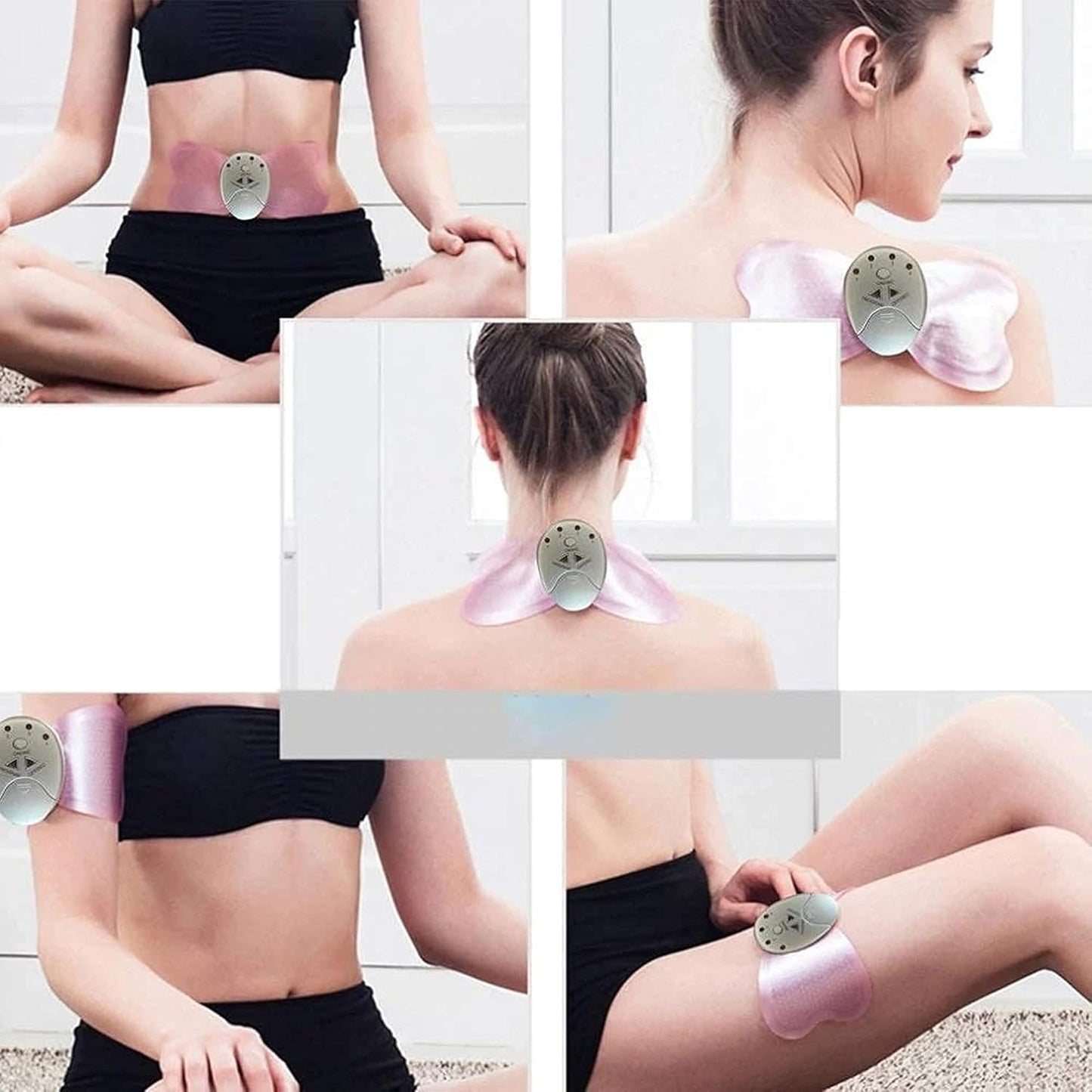 Muscle Massager Butterfly Design Body Electronic ABS Belly Arm Trainer Stimulator Therapy Massage Slimming Losing Weight 4 Led Lights Display,for Blood Circulation, Battery Powered