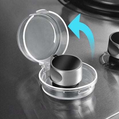 Gas Stove Knob Covers for Child Safety Clear Lock Protector Oven Knobs with Strong Adhesive Toddler Protection Safety, Baby Proof Locks Universal Home Kitchen(Pack of 2)