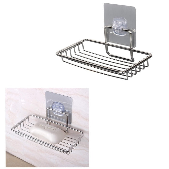 Magic Sticker Stainless Steel Soap Holder (Pack of 2)