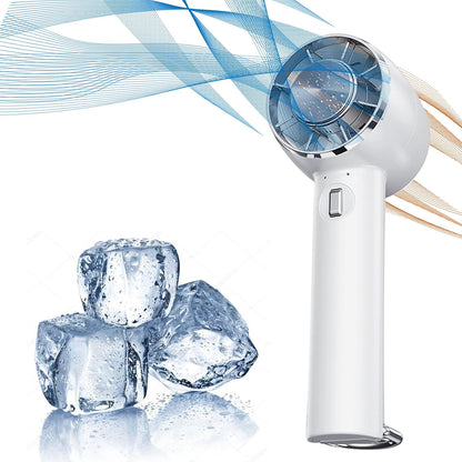 Ice Cooling Handheld Fan, Refrigerating Ice Cooling Pad Built-in Mini Turbine Portable Air Conditioner Fan