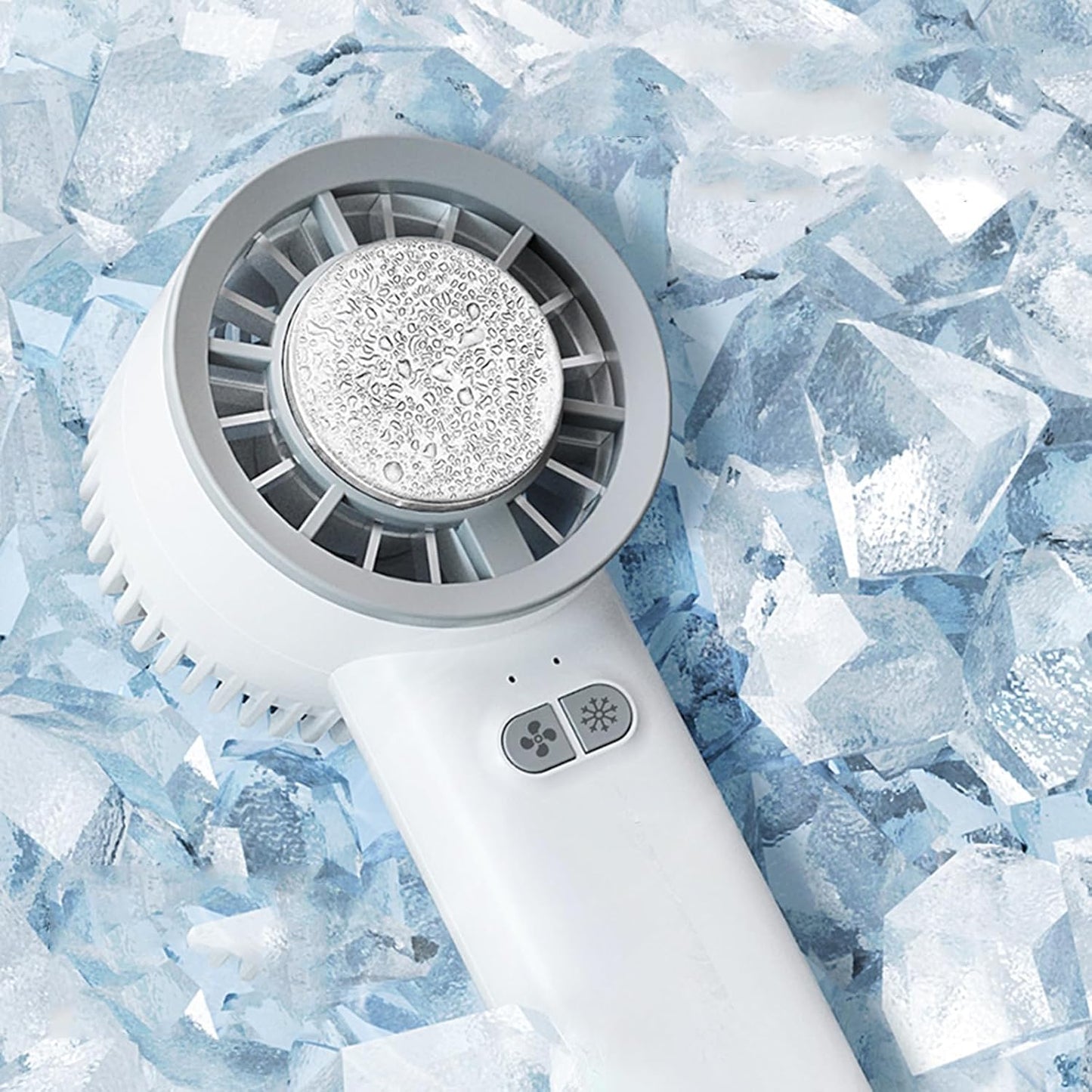 Ice Cooling Handheld Fan, Refrigerating Ice Cooling Pad Built-in Mini Turbine Portable Air Conditioner Fan