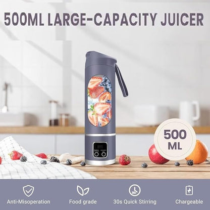 Portable Juicer Mixer Blender for Juices, Smoothies, Cold Coffee, Rechargeable 10 Blades Bottle Juicer Smoothie Maker, Fruits Mixer Grinder for Home, Office, Gym, Travel, 450ML