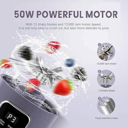 Portable Juicer Mixer Blender for Juices, Smoothies, Cold Coffee, Rechargeable 10 Blades Bottle Juicer Smoothie Maker, Fruits Mixer Grinder for Home, Office, Gym, Travel, 450ML
