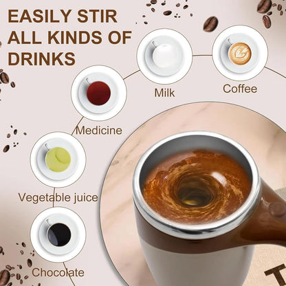 Self Stirring Magnetic Coffee Mug | Automatic Self Stirring Coffee Mug with Stainless Steel Inner | Automatic Stirring Mug for Coffee, Milk, Cocoa & Drinks