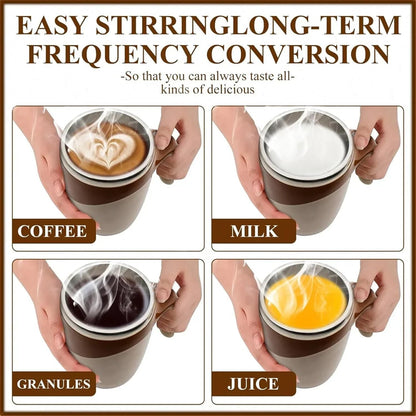 Self Stirring Magnetic Coffee Mug | Automatic Self Stirring Coffee Mug with Stainless Steel Inner | Automatic Stirring Mug for Coffee, Milk, Cocoa & Drinks