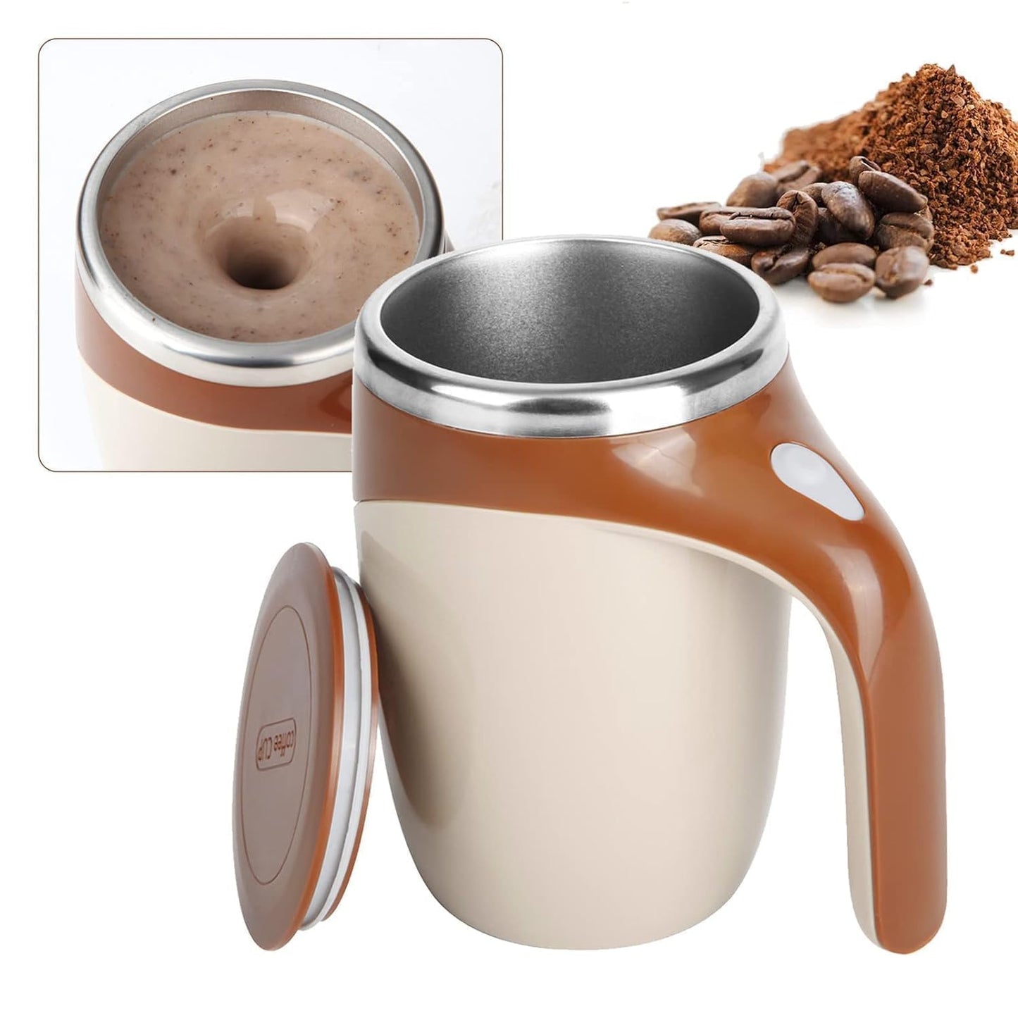 Self Stirring Magnetic Coffee Mug | Automatic Self Stirring Coffee Mug with Stainless Steel Inner | Automatic Stirring Mug for Coffee, Milk, Cocoa & Drinks
