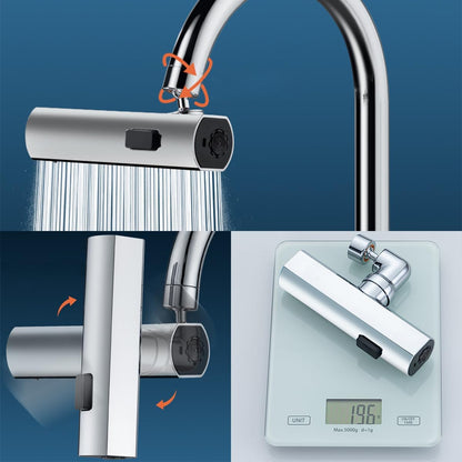 Faucet Shower, Water Saving, Sprayer, Foam, 360 Degree Rotation, Neck Tip, Pressure Increasing Shower Faucet, 3 Types of Water Flow Switching, Rainfall Type Shower, Pure Copper Plating, Shockproof,