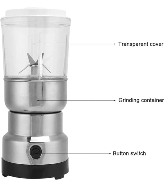 NIMA Electric Coffee, hurbs and Spice Grinder, Stainless Steel, Removable Chamber, 2-in-1 Multifunction