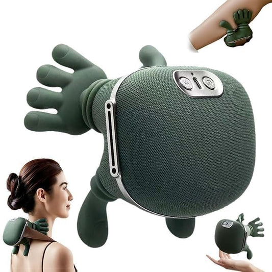 Heated Massager, Wireless Portable Neck and Back Massager, Electric Deep Tissue 4D Kneading Massage, Simulated Human Hand Design for Pain Relief and Muscle Relax